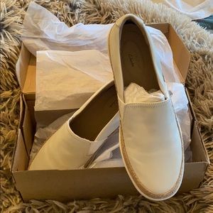 Clarks slip is leather